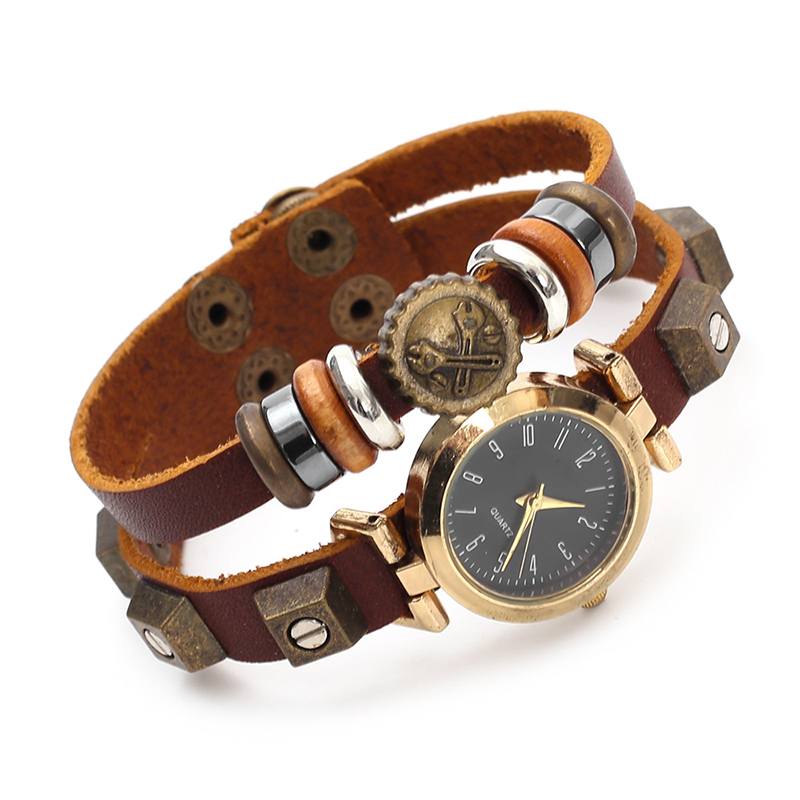 Women Accessories Pk - Reloj de cuarzo estilo punk, pulsera
