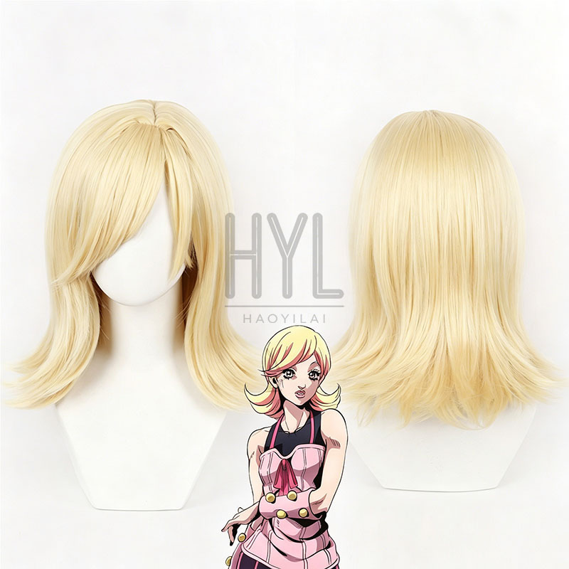 Women'S Yellow Accessories - Peluca de Anime JOJO Lucy Steel