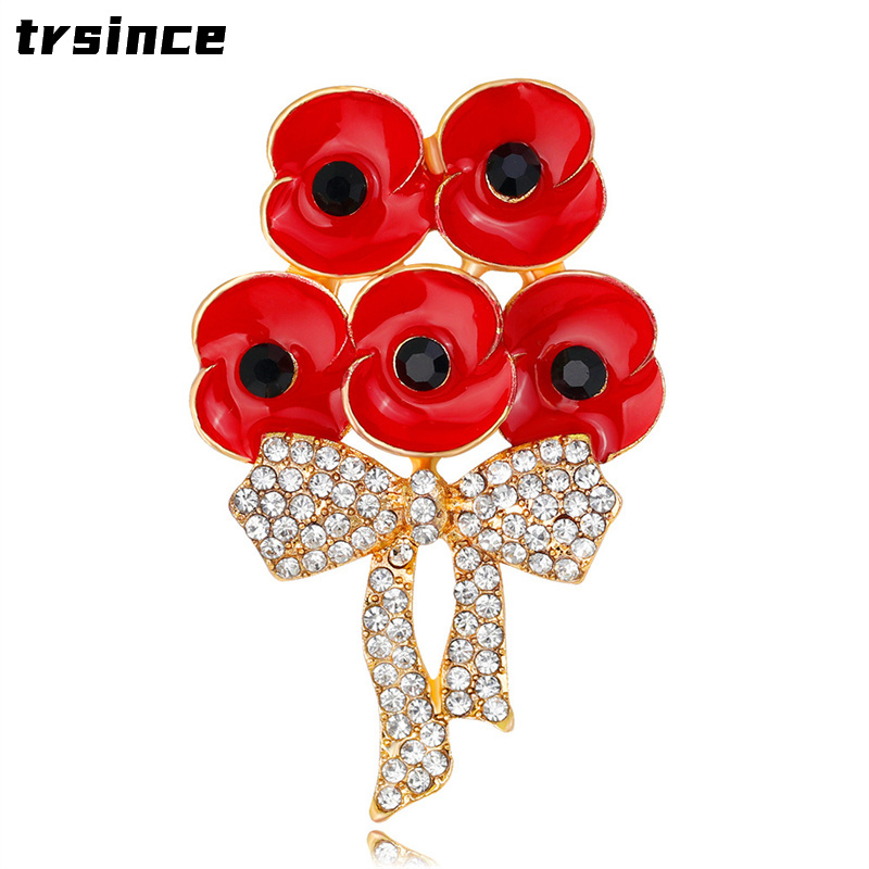 Women'S Accessories Uk - Broche de amapola de aleación de