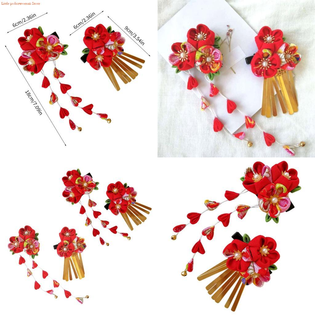 Women Accessories Description - F92D Juego horquillas flores tela estilos