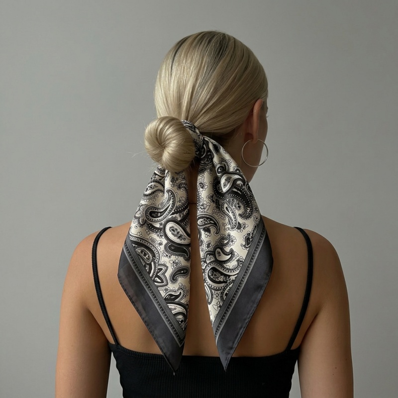 Women'S Accessories For Neck - Pañuelo Cuadrado de Satén de Lujo