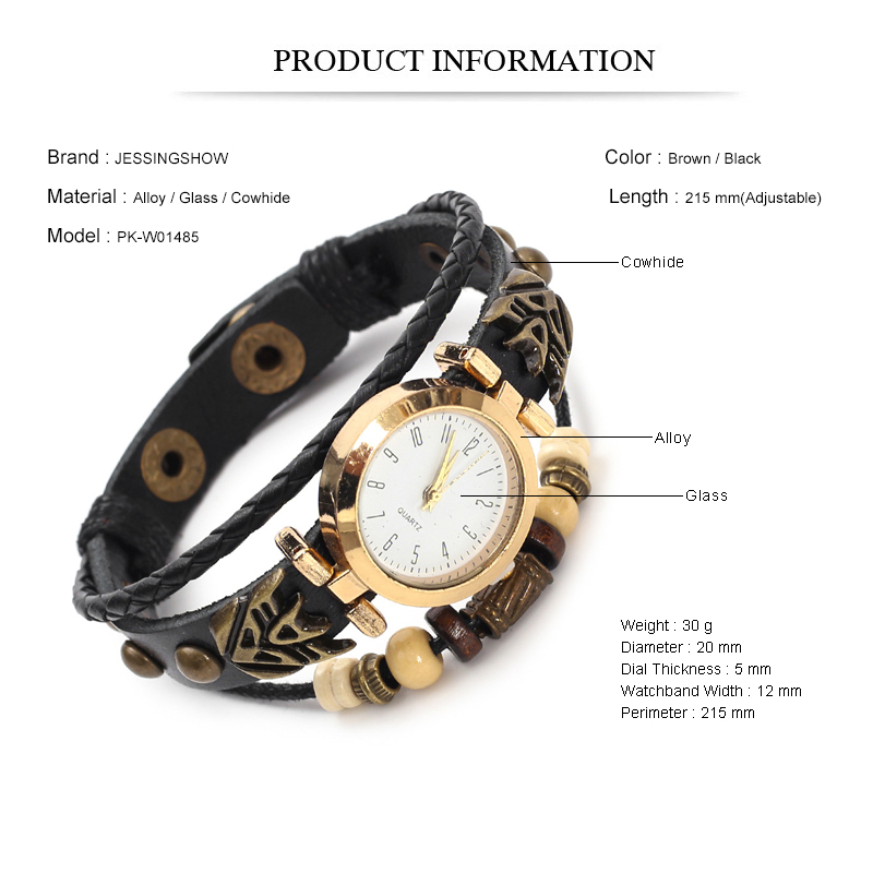 Reloj de cuarzo de cuero vinta - Women Accessories Pk reseña y precio